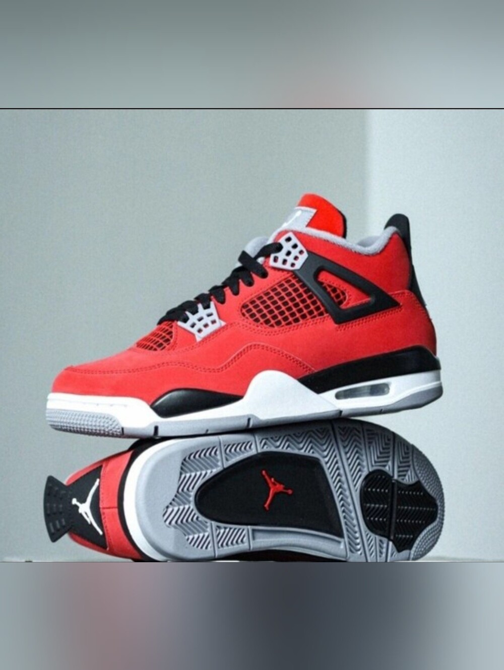 Jordan 4 Men's Retro 2013 Edtion Sneakers in Red and Black with White Accents